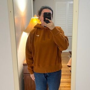 Women's Nike Sportswear Club Fleece Pullover Hoodie in Cinnamon Size L